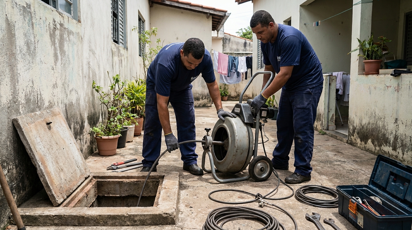 Desentupimento de Coluna Sanitária em Olinda‑PE