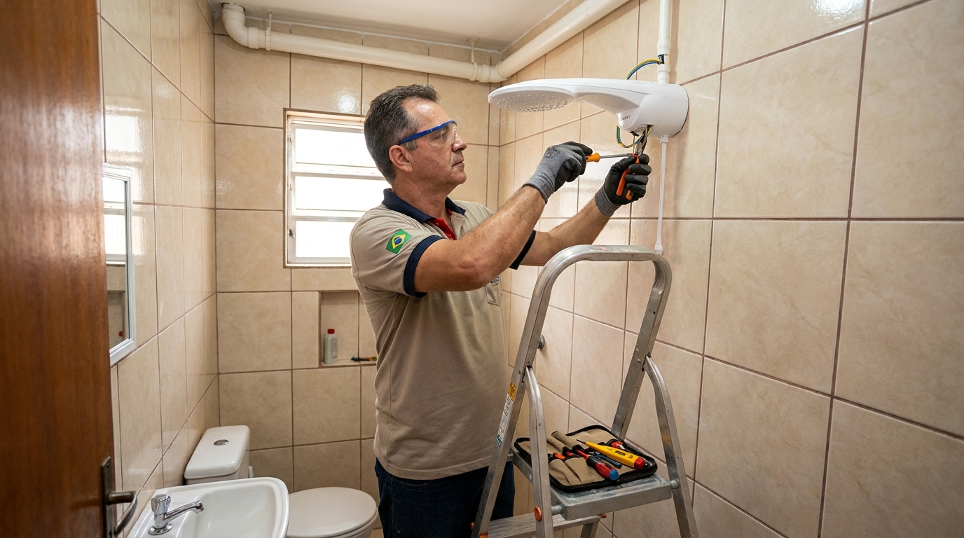 Substituição de Chuveiro Antigo em Olinda‑PE